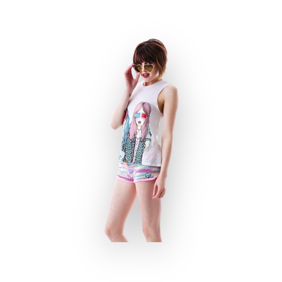 VHTF: Valfre ☻ Vision Girls Weed 3D Muscle Tee ☻ Hand Drawn Indie Designer ☻︎ S - Picture 2 of 16